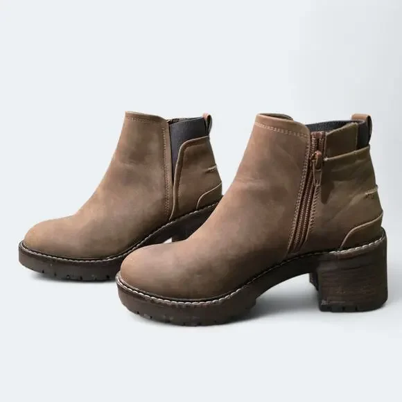 B52 By Bullboxer Chelsea Lug Bootie Brown Faux Leather Womens Size 6 - Picture 3 of 5